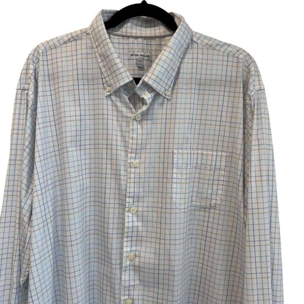 Peter Millar Plaid Button Down Long Sleeve Dress‎ Shirt XXL